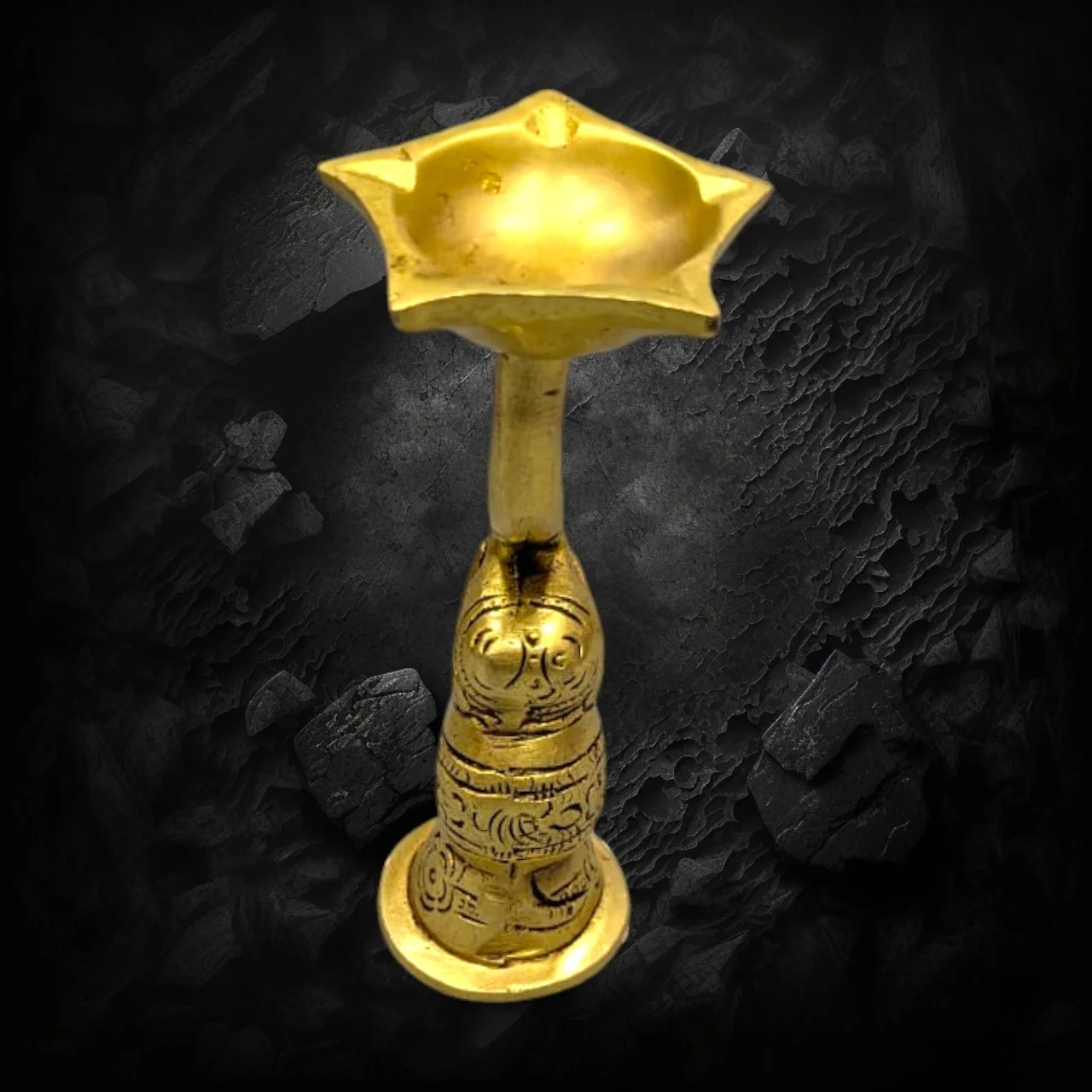 Handcrafted brass elephant five face diya for home decor and return gifts