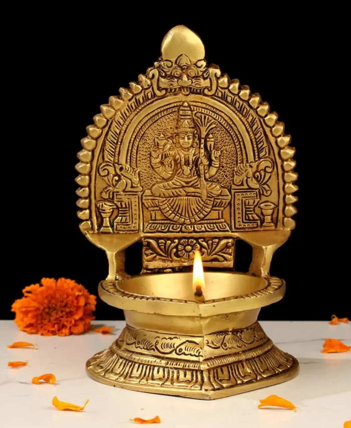 Pure Brass Kamatchi Lamp Big Size for Pooja and Gifting