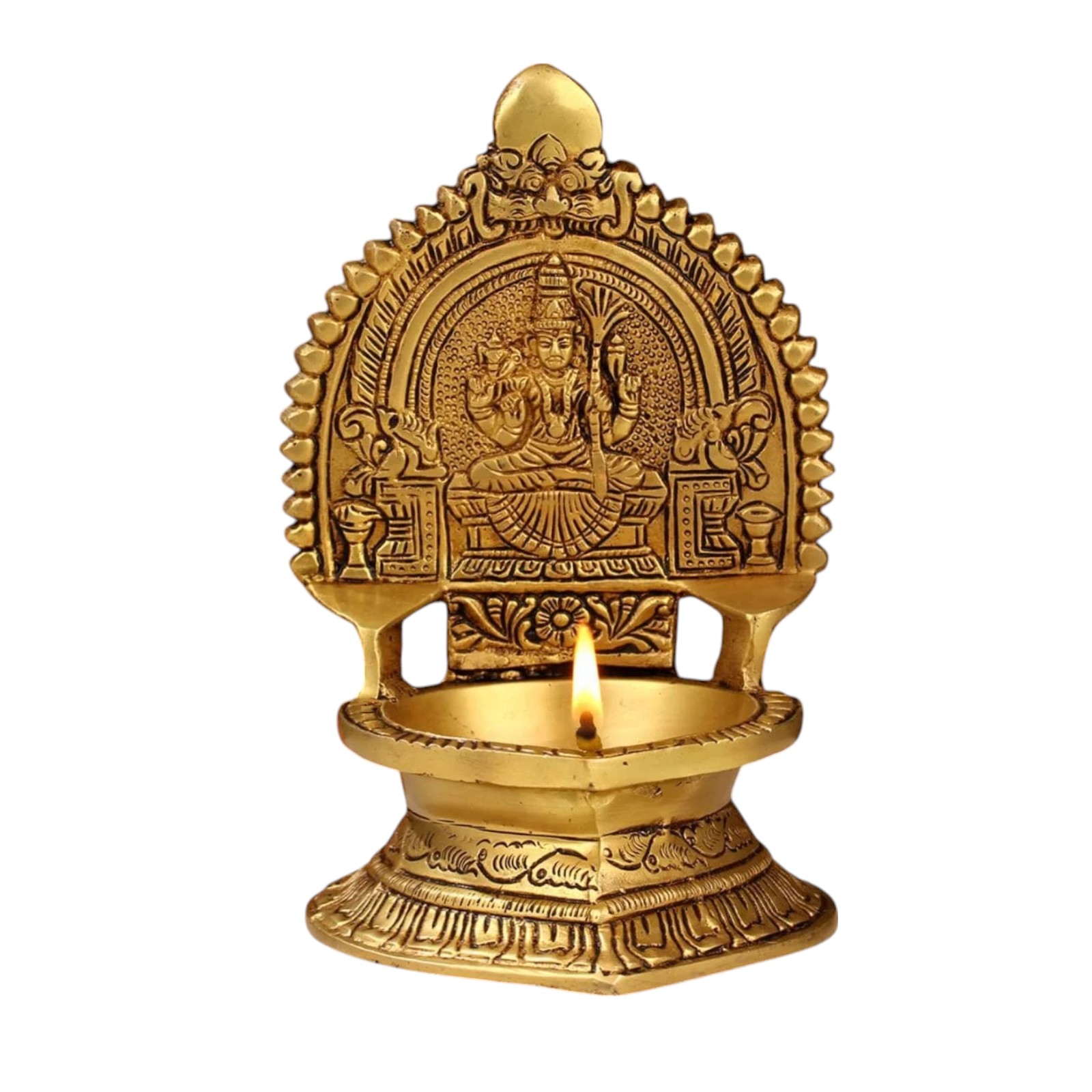 Pure Brass Kamatchi Lamp Big Size for Pooja and Gifting