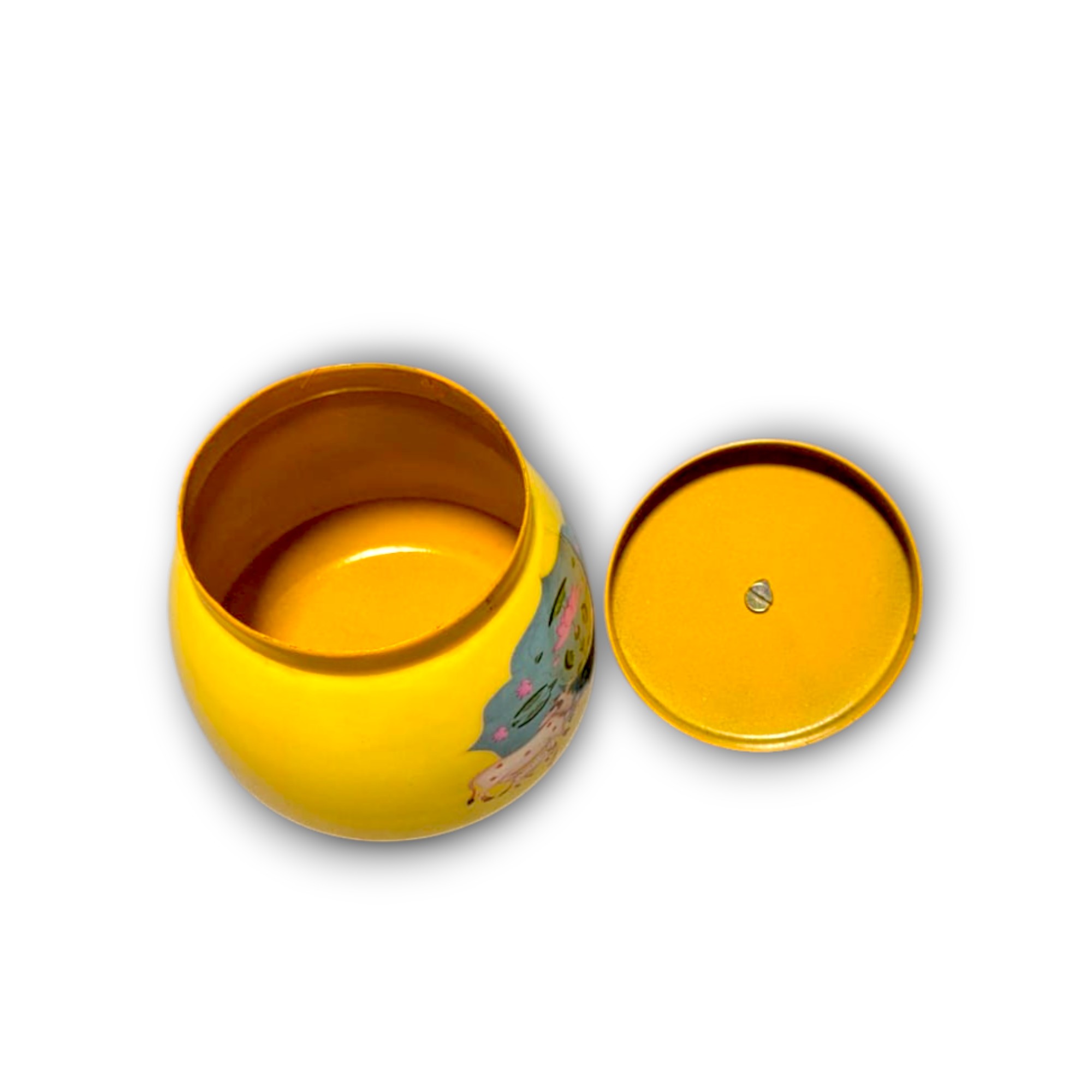 Pichwai cow printed yellow storage jar for return gifts and festive use