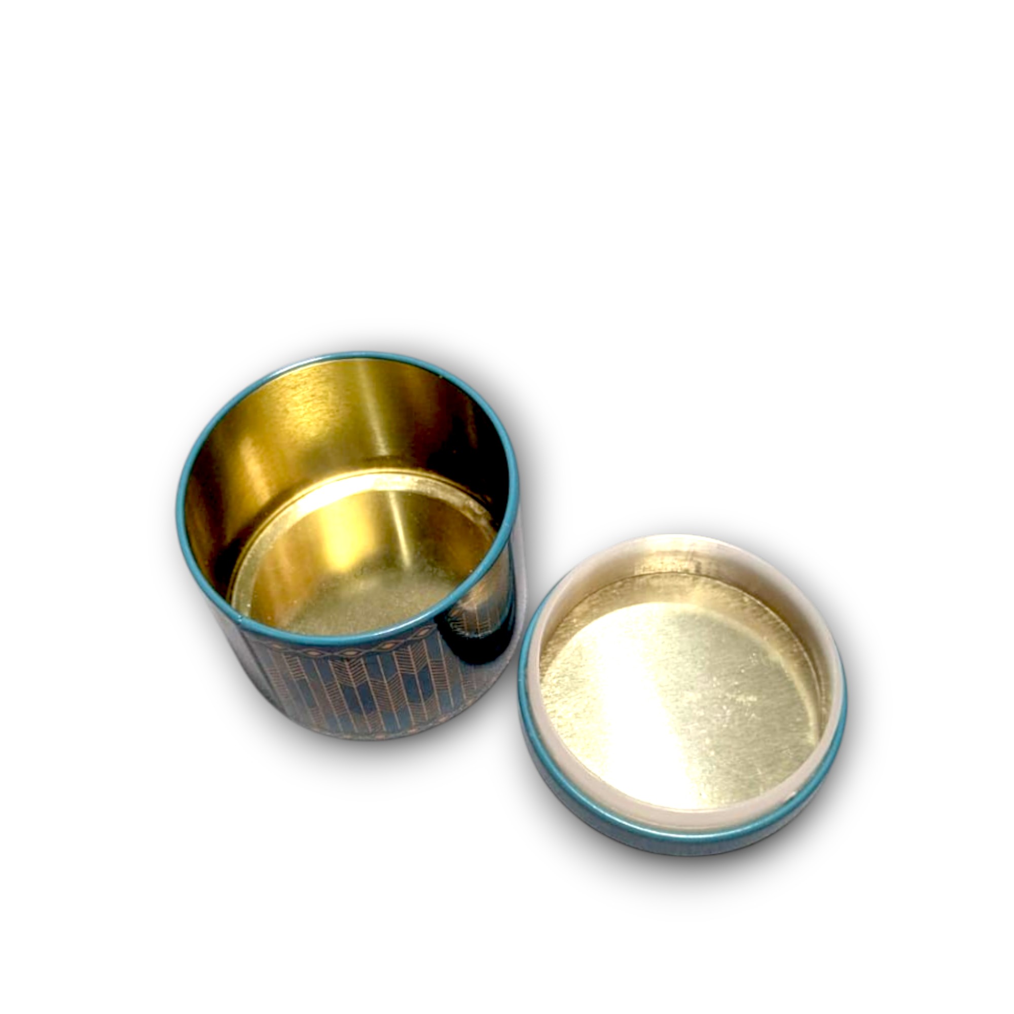 Premium Blue Tin Air Tight Container 3 Inch for Kitchen Storage