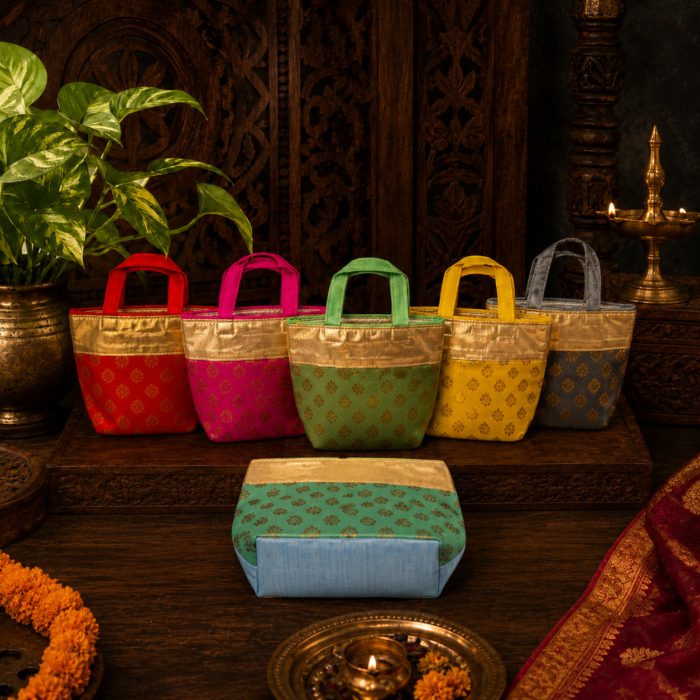 Designer Multicolor Potli Bags for Return Gifts – Pack of 6