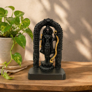 Ayodhya Ram Lalla Murti Plain Black Statue for Home & Mandir Pooja Decoration