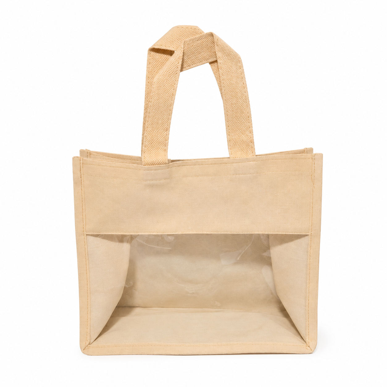 Eco-Friendly Jute Gift Bag with Transparent Window – Without Zip