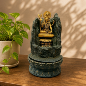 Lord Shiva with Trishul Water Fountain and LED Light for Spiritual Home Décor
