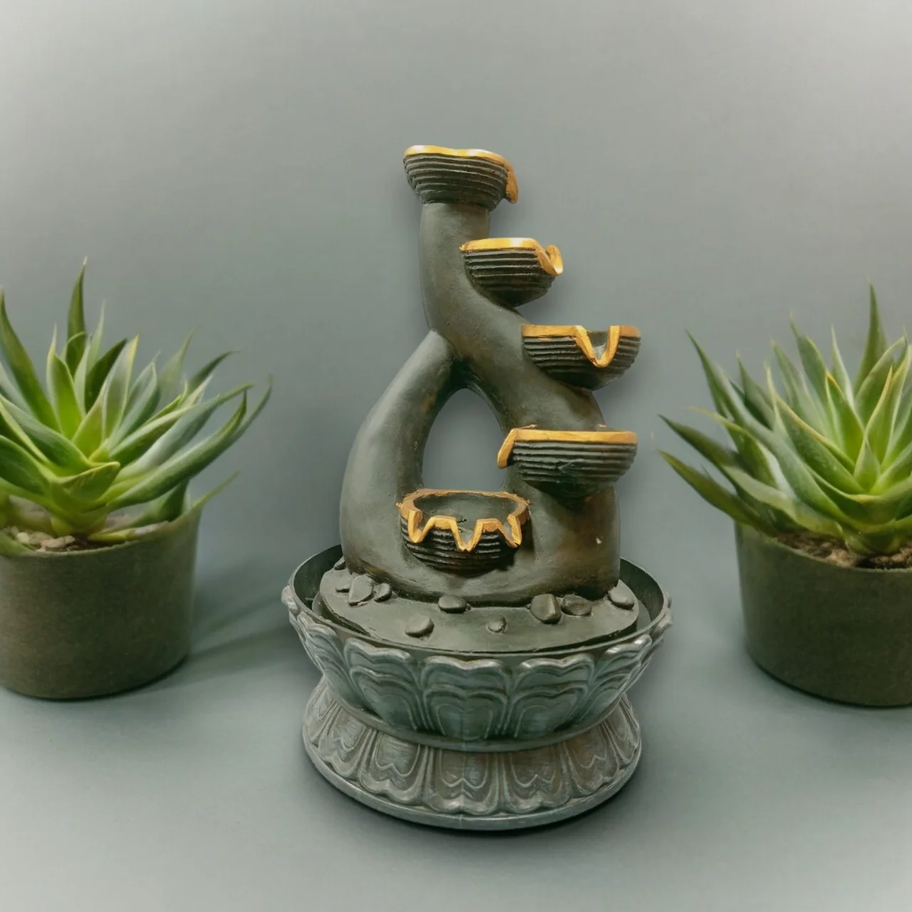 Modern Lamp Deep Indoor Water Fountain with LED Light for Home Decor