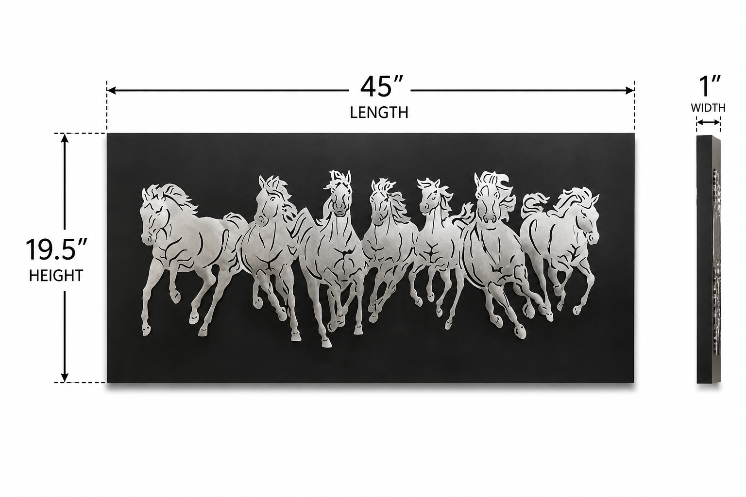 3D wooden 7 horse vastu frame with LED light – for living room and office décor