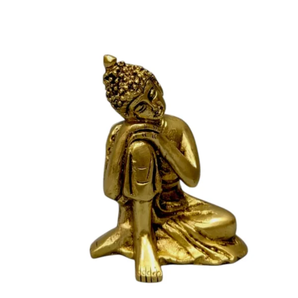 Brass Thinking Buddha Statue Sitting Pose for Home and Office Decor