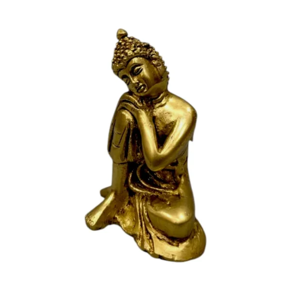 Brass Thinking Buddha Statue Sitting Pose for Home and Office Decor