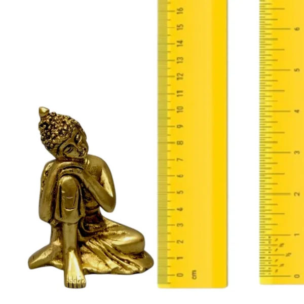 Brass Thinking Buddha Statue Sitting Pose for Home and Office Decor