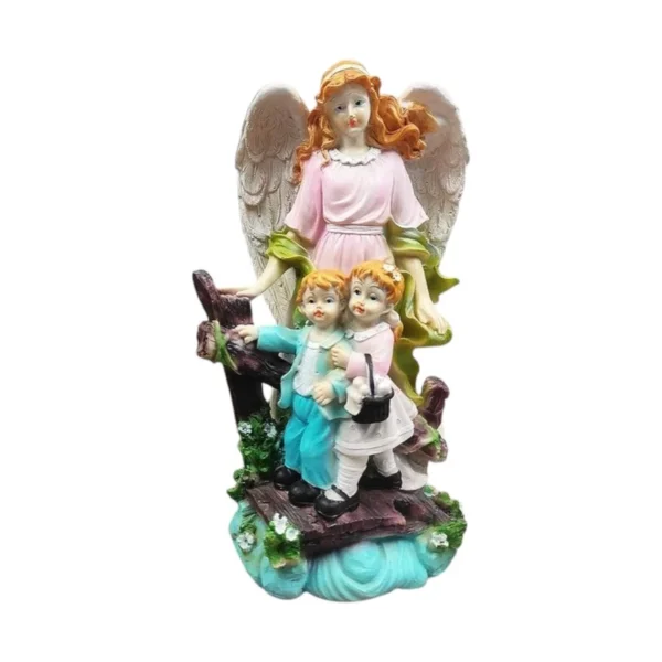 Angel with Kids Decorative Statue – Guardian Angel Figurine for Home and Office Decoration