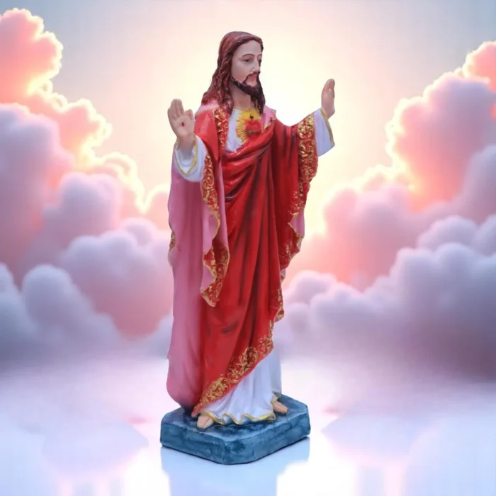 Big Jesus Christ Statue – Catholic Christian Holy Figurine for Table or Wall Décor