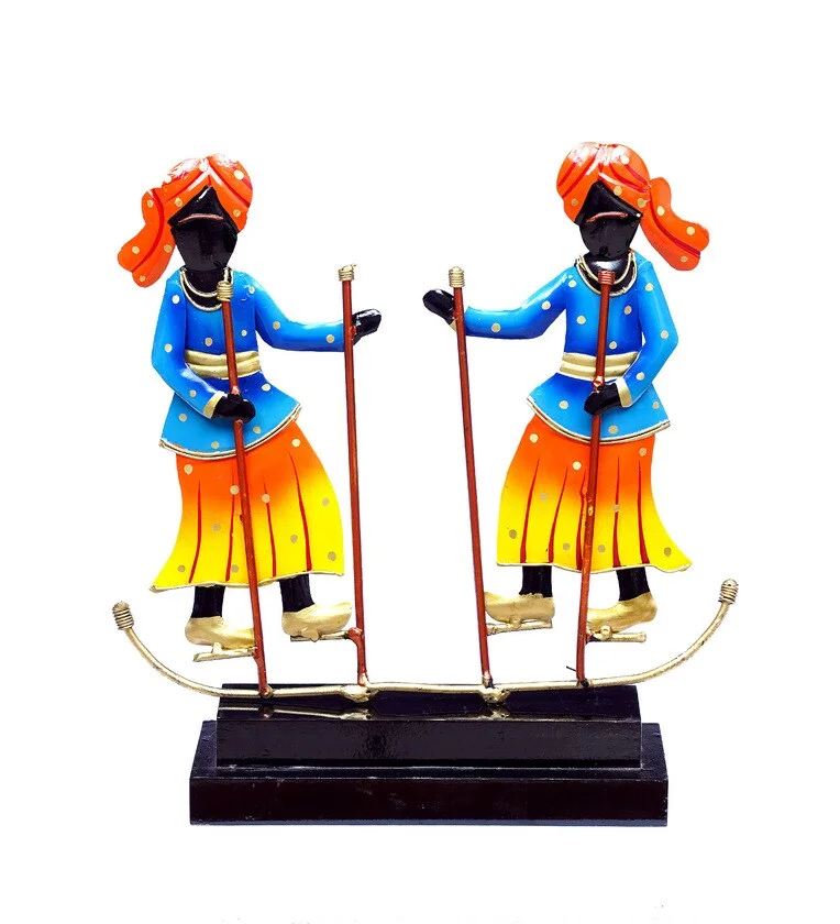 Wrought iron tribal Gedi dance handcrafted showpiece for table decoration