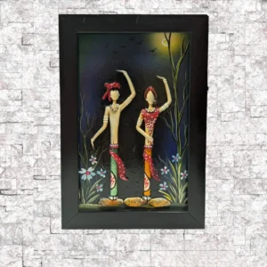 Handmade clay embossed wall art painting with textured 3D design for home and living room décor