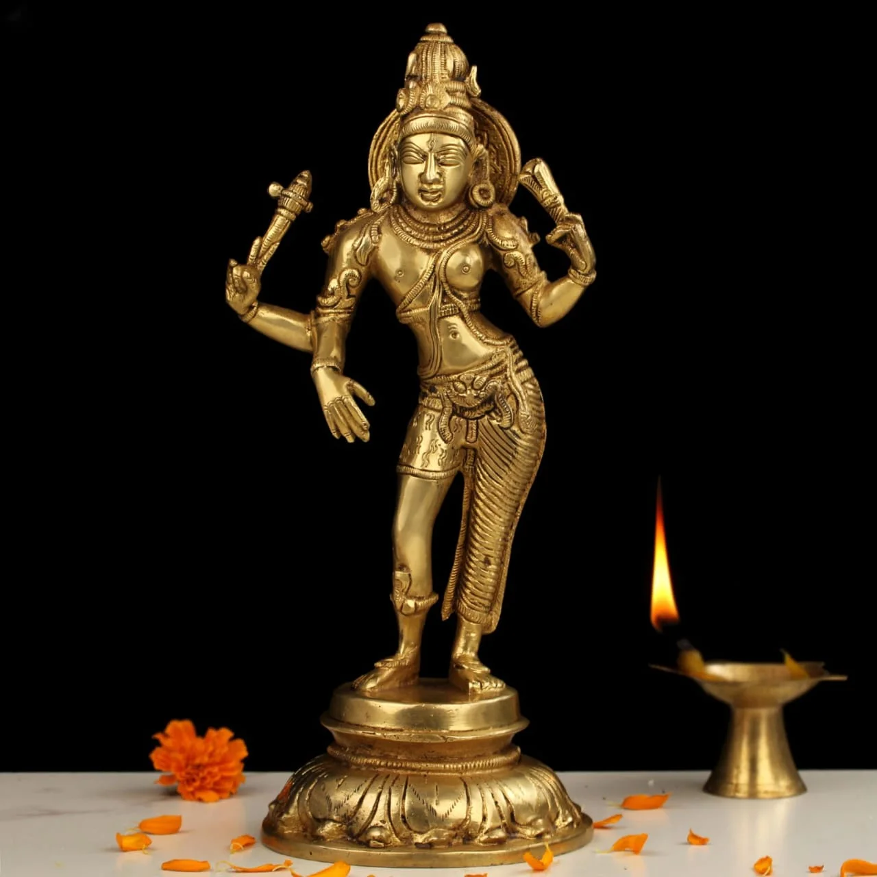 Handcrafted Brass Arthanareeswarar Statue for Home Temple Decor and Gifts