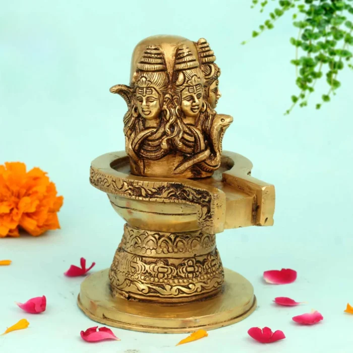 Handcrafted Brass Shivalingam Idol for Puja and Home Temple Decor