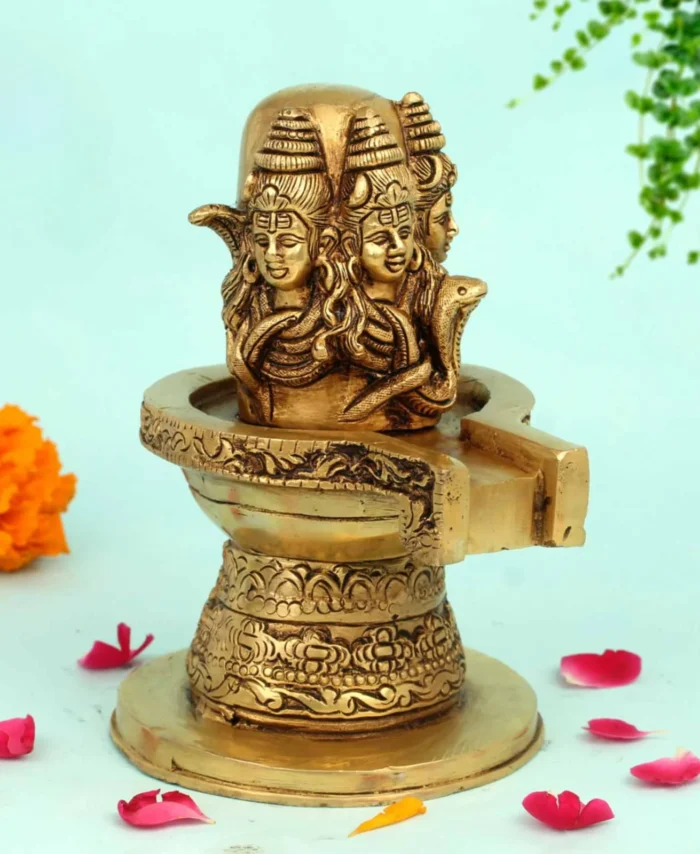 Handcrafted Brass Shivalingam Idol for Puja and Home Temple Decor