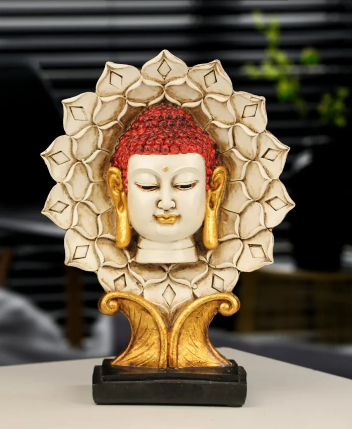 Decorative Buddha Head Sculpture Statue Showpiece for Home and Office Decor