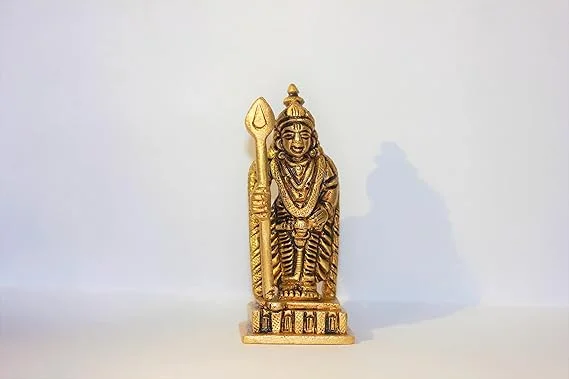 Brass Murugan Idol – Handcrafted Malaysian Muruga Statue for Home Temple and Pooja Room Decor