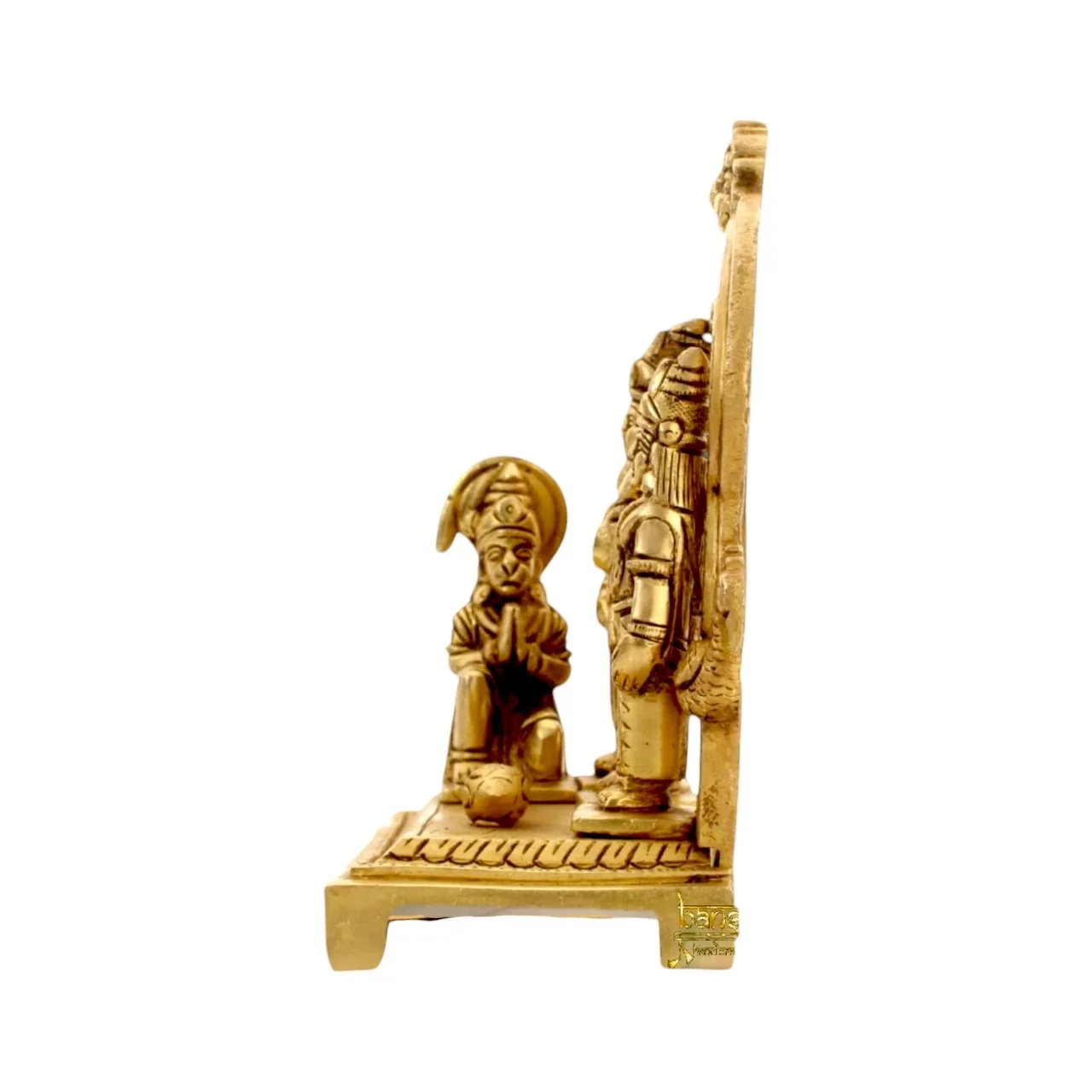Brass Ram Darbar Idol 5 Inch – Lord Rama, Sita and Lakshman Statue for Pooja Room, Temple, and Home Decor