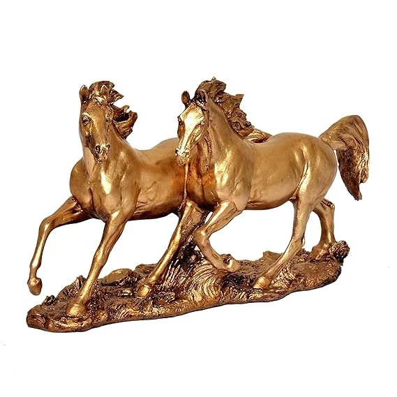 A6-inch handcrafted brown running horse showpiece for home decor