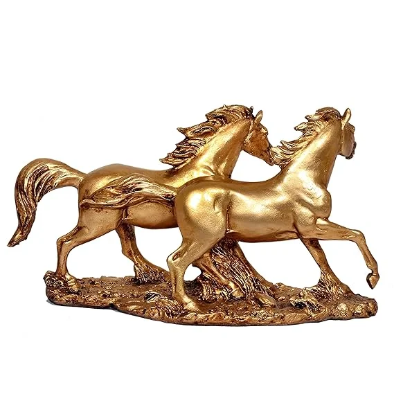6-inch handcrafted brown running horse showpiece for home decor