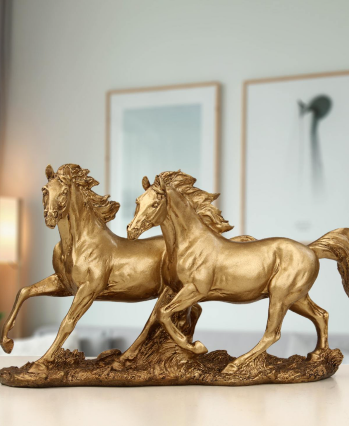 A6-inch handcrafted brown running horse showpiece for home decor