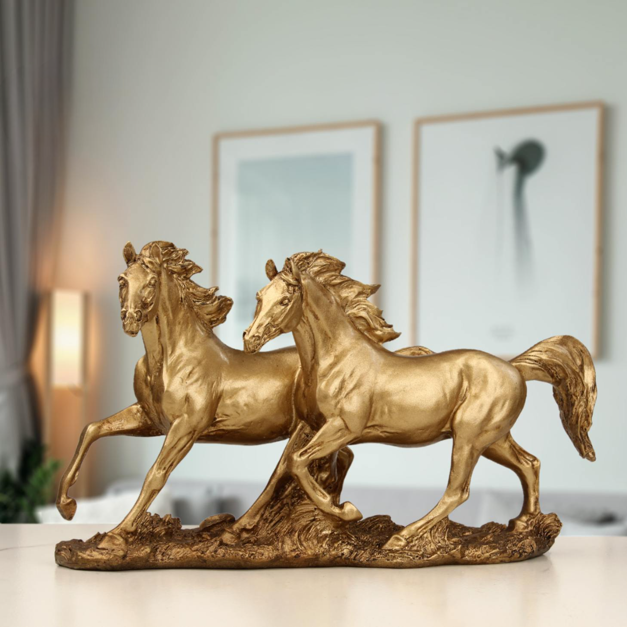 A6-inch handcrafted brown running horse showpiece for home decor
