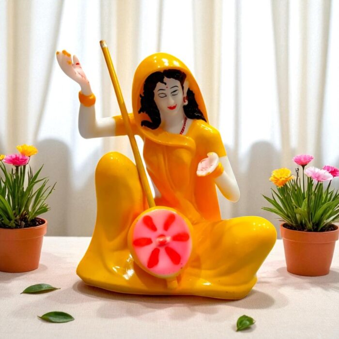 Marble Look Meera Bai White Statue for Home Decor and Pooja Room