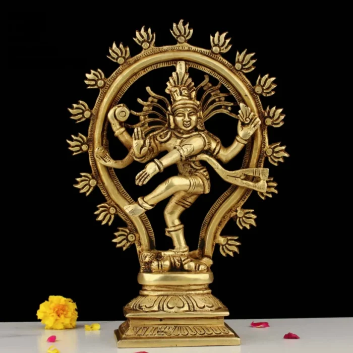 Exquisite Brass Nataraja Statue – Lord Shiva in Cosmic Dance Pose