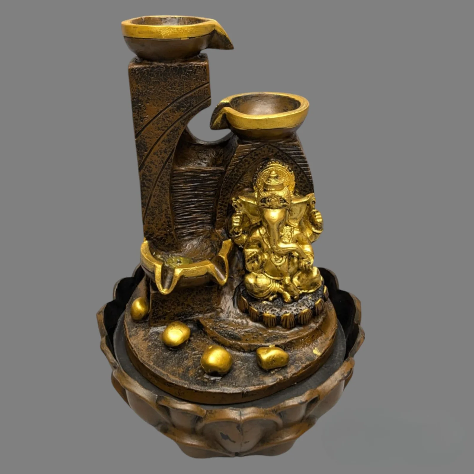 Lord Ganesha Tabletop Water Fountain with LED Lights for Indoor Outdoor Decor