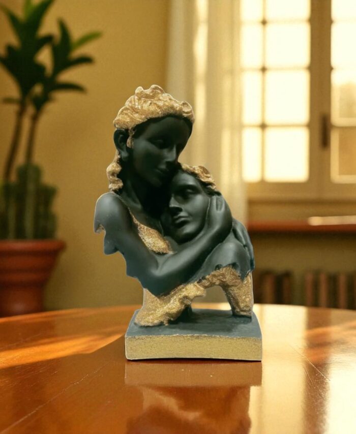 Modern Abstract Face Resin Sculpture for Contemporary Home and Office Decor
