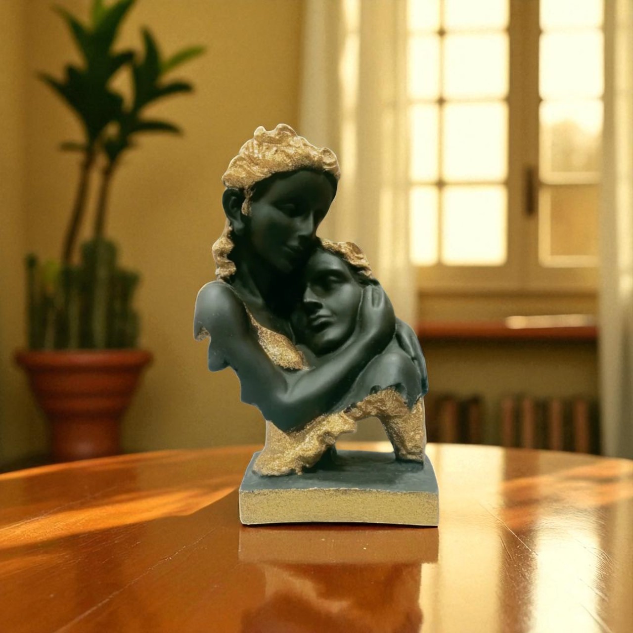 Modern Abstract Face Resin Sculpture for Contemporary Home and Office Decor