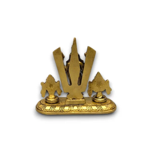 Brass Tirupati Balaji Venkateshwara Idol – Lord Vishnu Statue with Chakra and Shankh for Home Temple