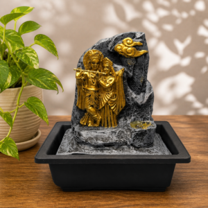 Radha Krishna indoor tabletop water fountain for home and living room décor