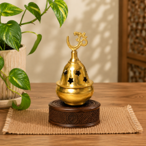 Small Brass Om Diya for Return Gift and Temple Decoration