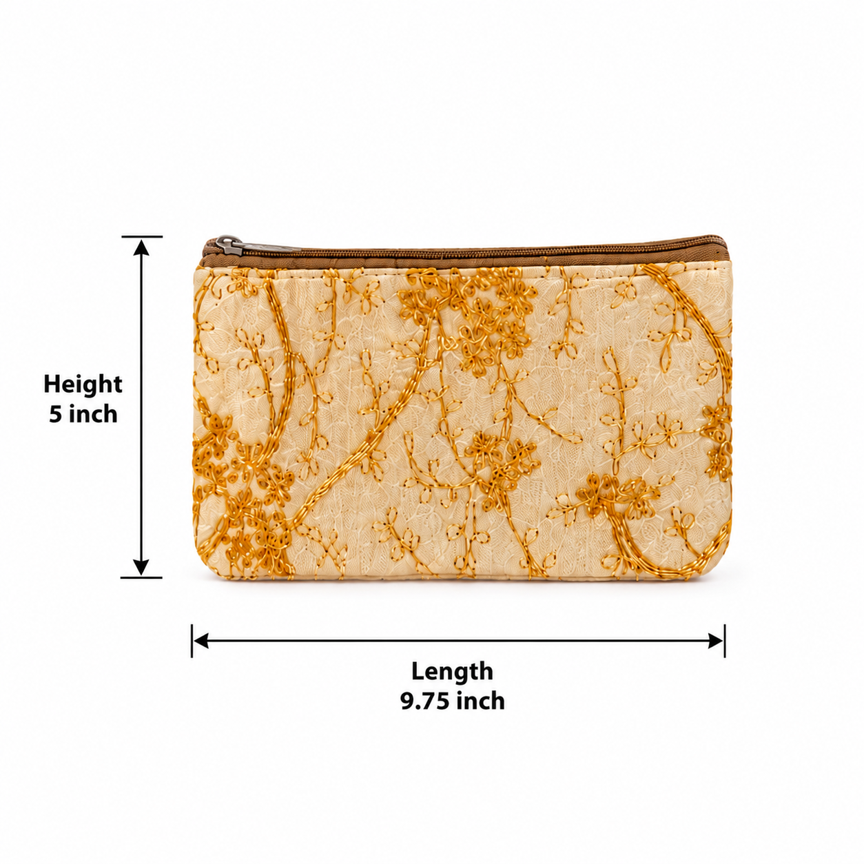 Silk Gold Embroidered Purse for Women - Ethnic Return Gift Bag