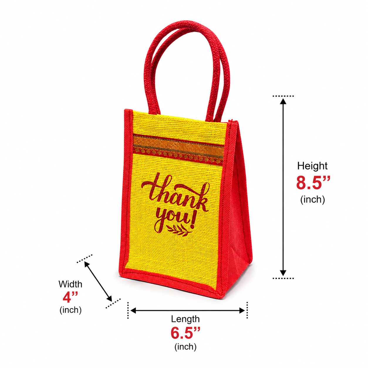 Thank You printed eco-friendly jute bag for return gifts and reusable shopping