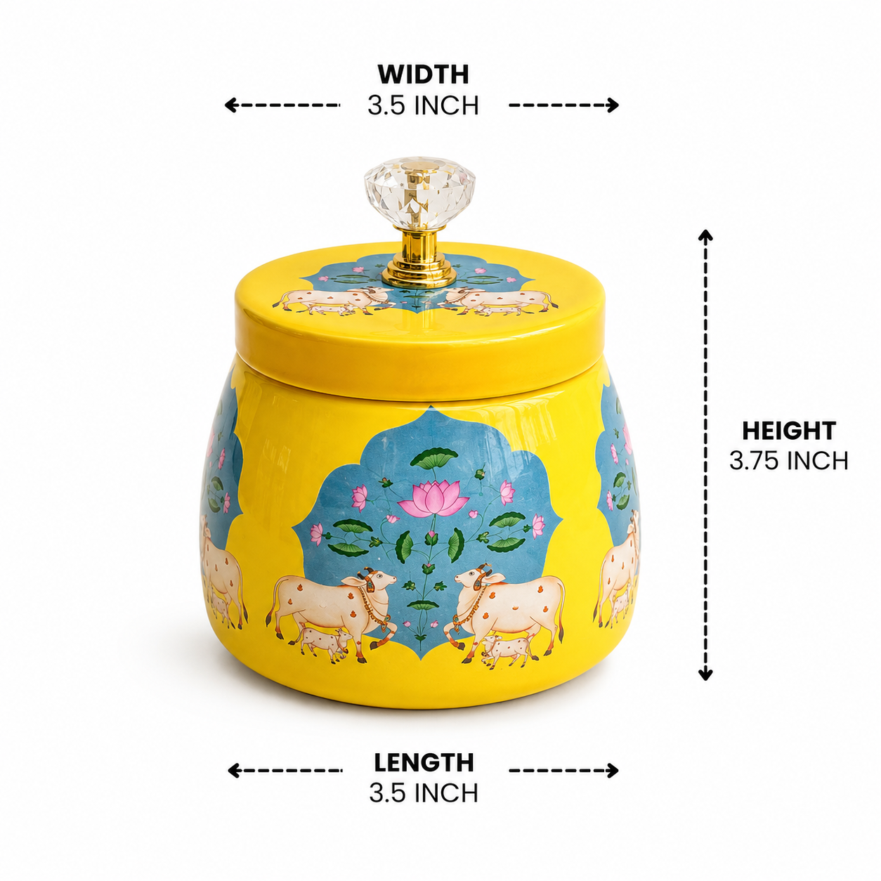 High-quality 3-inch blue tin air tight container designed for kitchen storage of tea, coffee, dry fruits, and snacks. Durable and elegant finish.