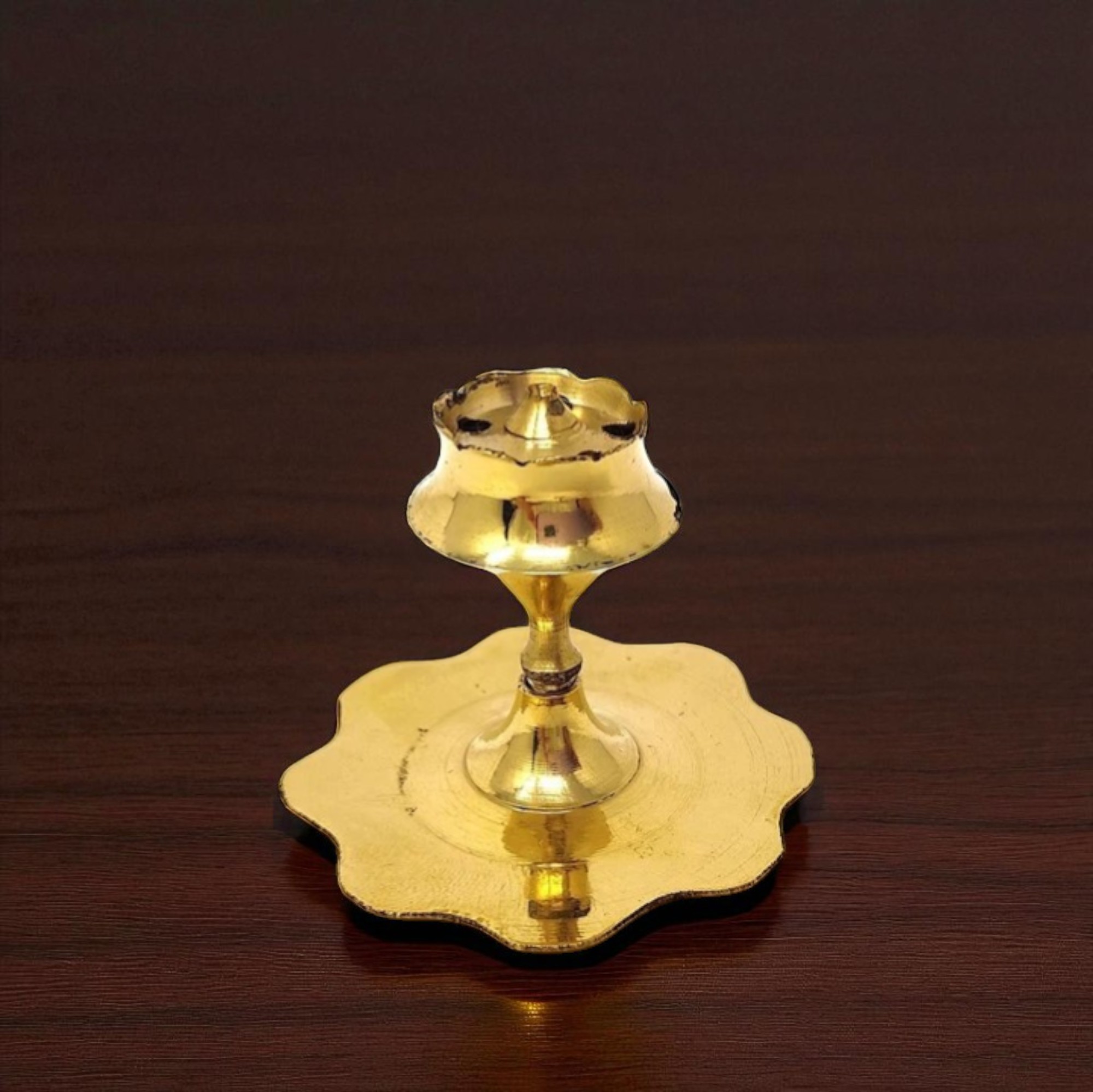 Brass Agarbatti Stand Kamal Thali Design for Pooja Mandir
