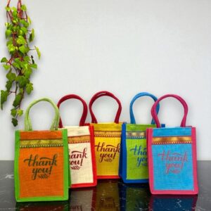 Thank You printed eco-friendly jute bag for return gifts and reusable shopping