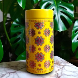 Premium Yellow Tin Air Tight Container 6 Inch