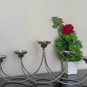 Steel 5 stick Victorian candle stand for home table decor