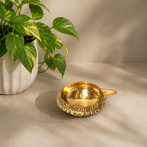 Traditional Brass Diya for Pooja, Deepam Lighting & Festival Use