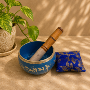 4 Inch Singing Bowl for Meditation with Wooden Stick and Silk Cushion