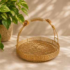 Metal Basket 12 Inch with Beautiful Wire Mesh for Kitchen and Dining