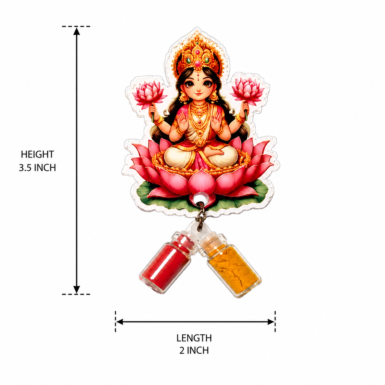 Elegant Fridge Magnet with Haldi Kumkum Bottles