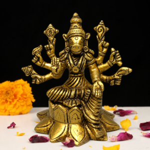 Brass Coated Varahi Amman Statue 4 Inch – Gold Finish Brass Idol for Pooja & Temple
