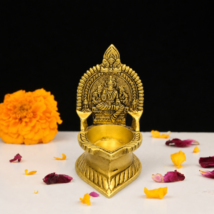 Brass Coated Antique Finished Varahi Diya 5.5 Inch – Varahi Deepam for Pooja & Temple Decor