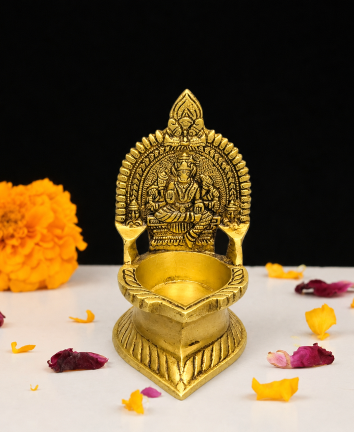 Brass Coated Antique Finished Varahi Diya 5.5 Inch – Varahi Deepam for Pooja & Temple Decor